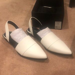 10 Crosby Derek Lam Ainslee White Canvas Sz9.5 New